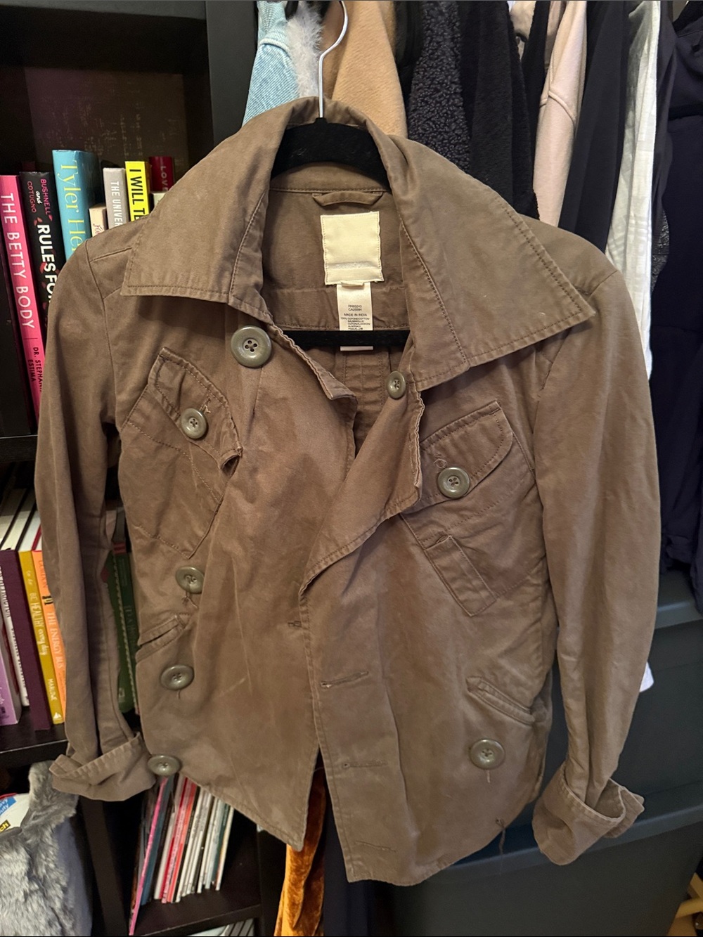 Diesel Brown Double-Breasted Trench Coat